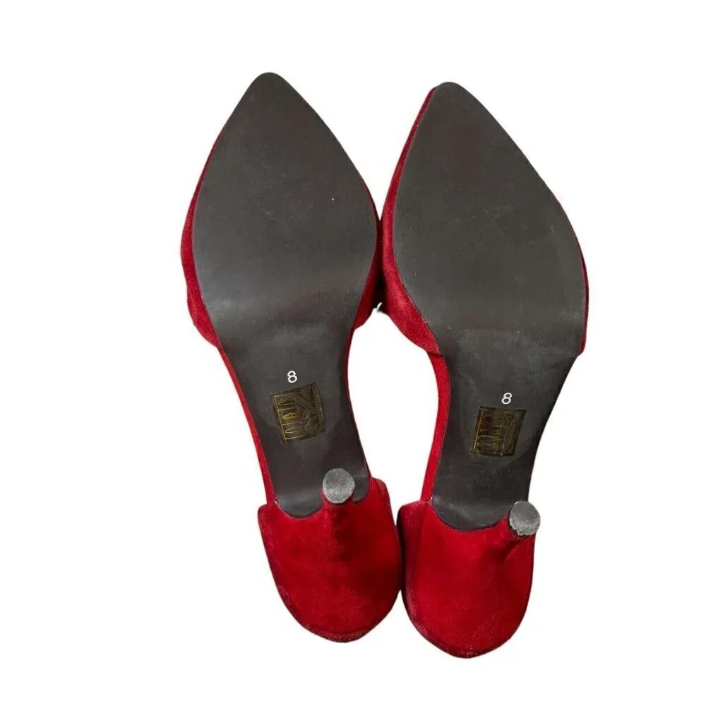 Jeffrey Campbell D'orsay High Heels Pumps Size 8 Red Suede Event Valentines Day